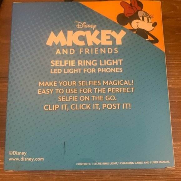 New in box Disney Mickey Selfie Ring Adjustable Light White - Picture 5 of 5
